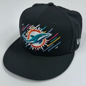 New Era Miami Dolphins Fitted Hat 59fifty 7 1/8 Crucial Catch NFL Football
